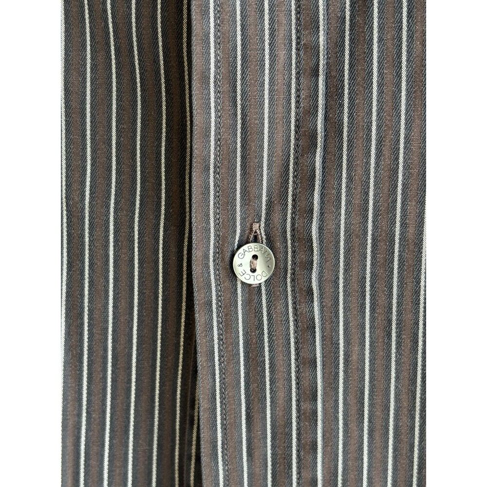 Vintage Dolce & Gabbana Cropped Oxford Pinstripe Button Down Shirt Fitted Y2K - Picture 3 of 9